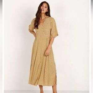 Faithfull the Brand Rivera Midi Dress Lula Dot size M